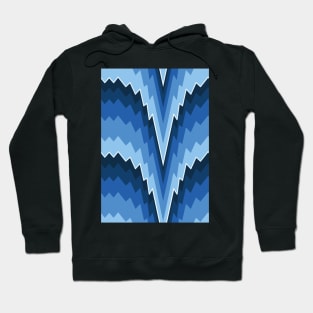 Bargello flame stitch scallops blue Hoodie